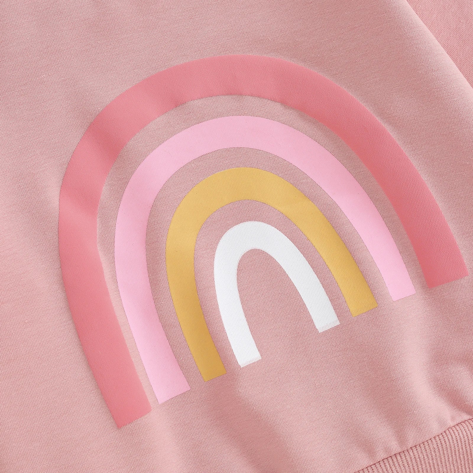 Citgeett Spring Toddler Baby Girls Fall Outfits Long Sleeve Rainbow Print Sweatshirt + Pants Clothes Autumn Set