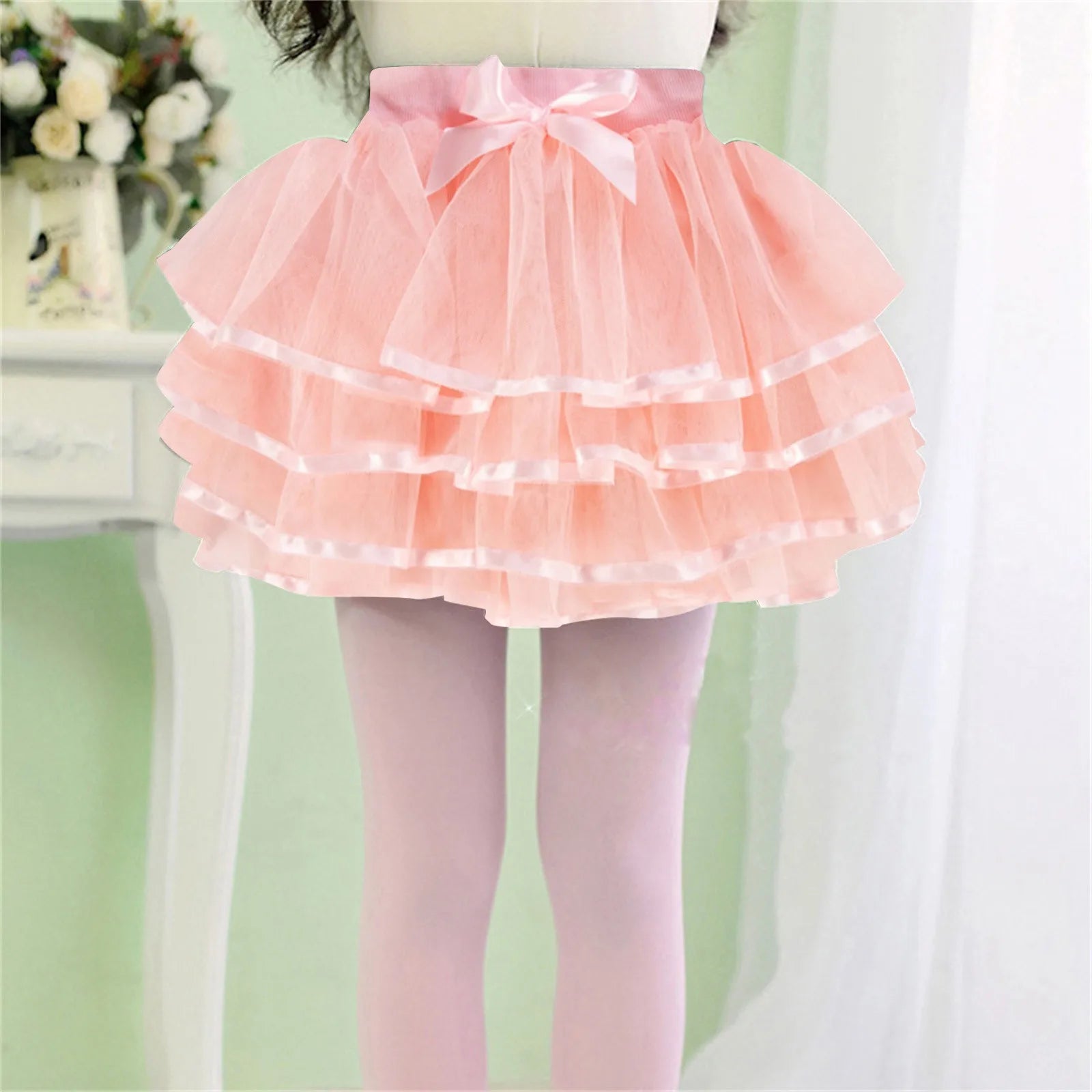 Princess Pretend Slippers Toddler Kids Solid Tulle Tutu Tiered Skirt Party Skirt Layered Skirt For Little Layer Skirt For Girls