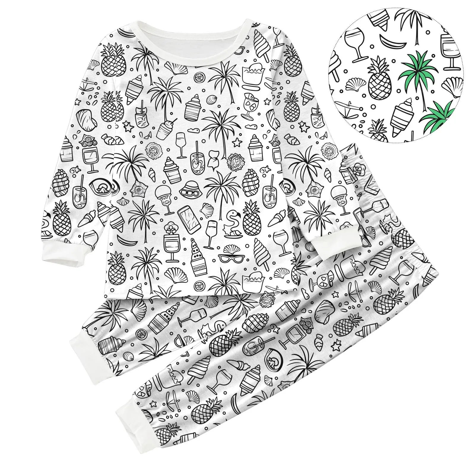 Baby Gift Set Girl Kid DIY Hand Painted Homewear Set Colouring Pajama Sets For Boy And Girl Can Play With And Hat And Set Girl