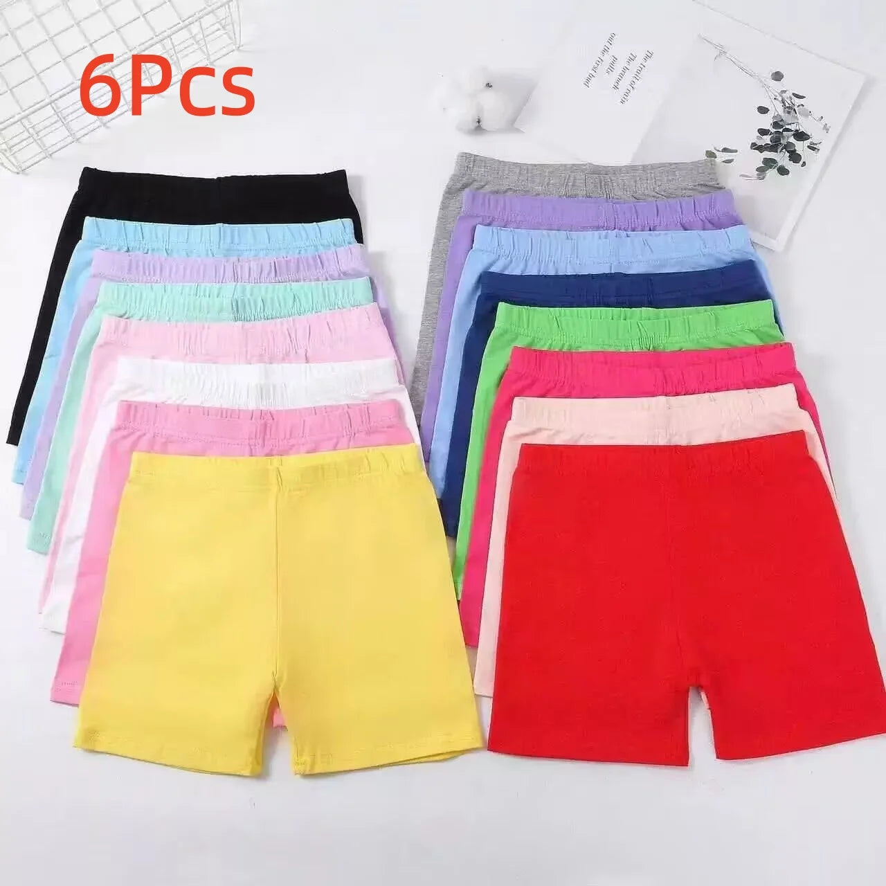 6Pcs 2026 New Modal Girls Shorts Soft Skin-Friendly Kids Summer Basic Bottoms