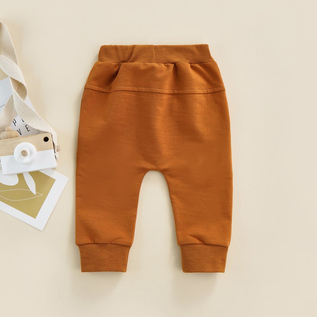 2022-04-06 Lioraitiin 0-3Years Newborn Boys Girls Trousers Elastic Waist Adjustable Drawstring Plain Loose Fit Long Pants