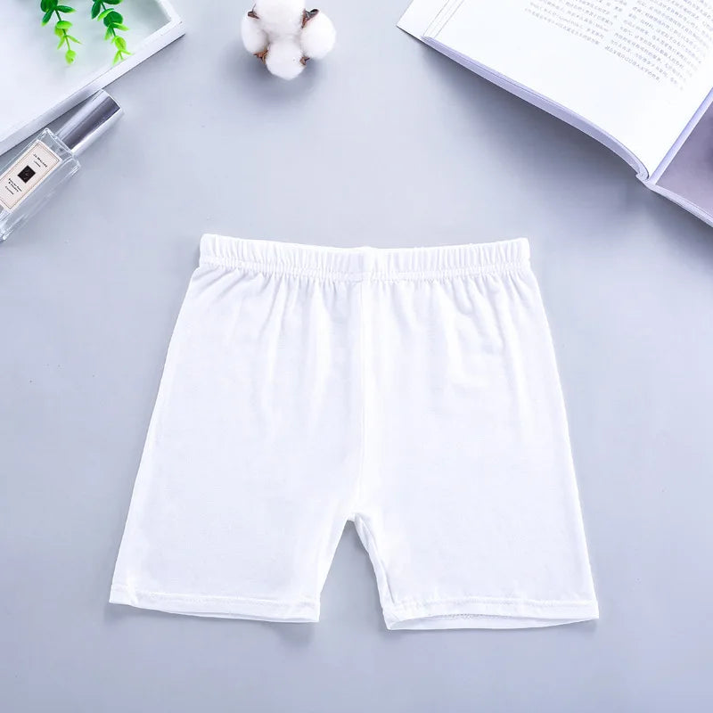 6pcs Basic Solid Color Girls Shorts Simple Style Summer Casual Kids Short Pants