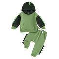 2024-05-27 Lioraitiin Toddler Boy Dinosaur Outfits, Contrast Color Long Sleeve Hoodie Elastic Waist Pants 2 Piece Set for Fall