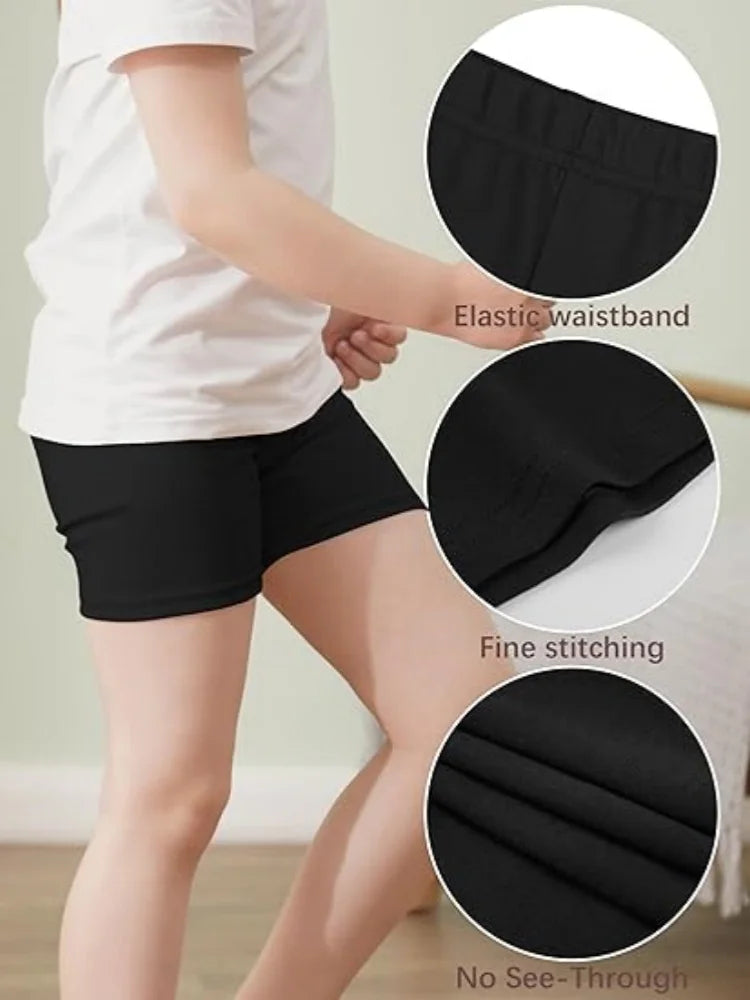 8pcs Girls' Soft and Comfortable Summer Lightweight Breathable Boxer Brief Underwear, childAnti-PeekFashion Sports Shortsand