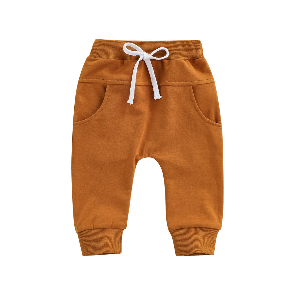 2022-04-06 Lioraitiin 0-3Years Newborn Boys Girls Trousers Elastic Waist Adjustable Drawstring Plain Loose Fit Long Pants
