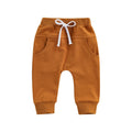2022-04-06 Lioraitiin 0-3Years Newborn Boys Girls Trousers Elastic Waist Adjustable Drawstring Plain Loose Fit Long Pants