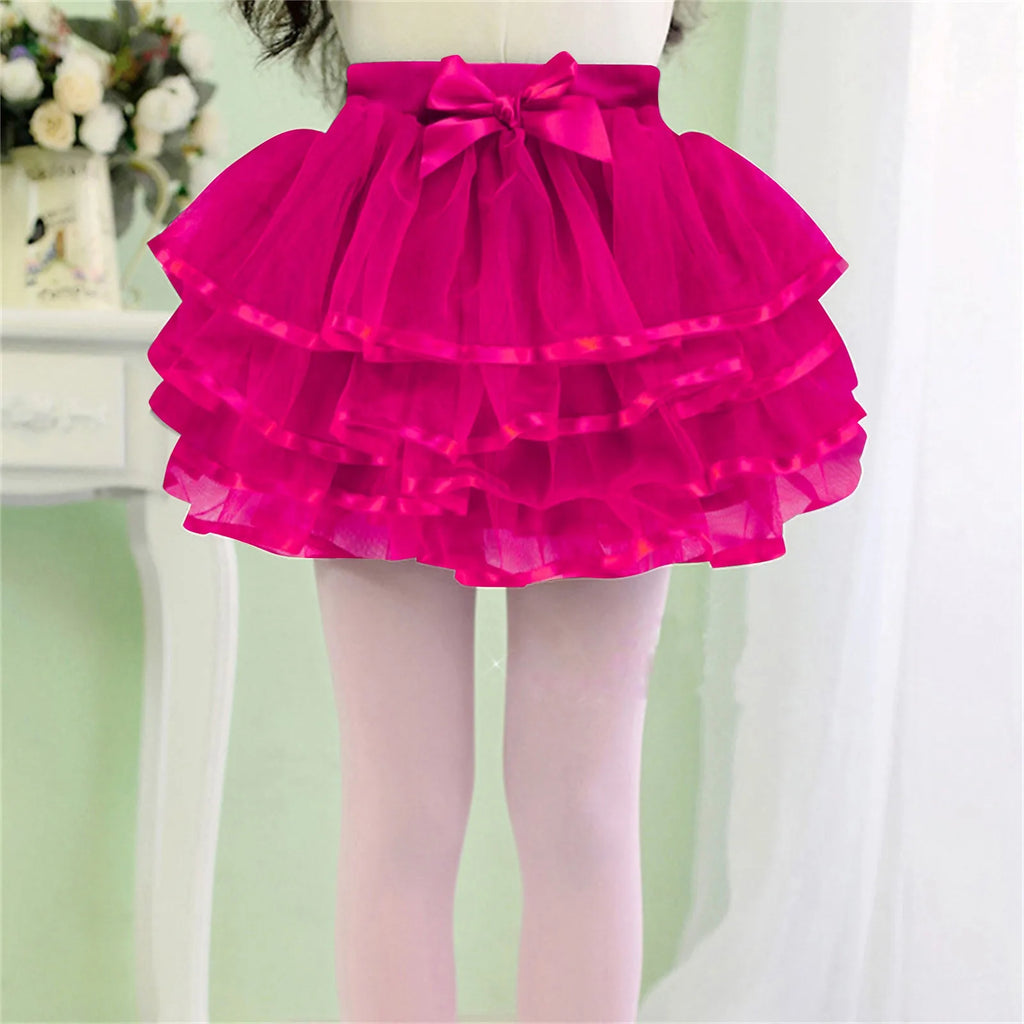 Princess Pretend Slippers Toddler Kids Solid Tulle Tutu Tiered Skirt Party Skirt Layered Skirt For Little Layer Skirt For Girls