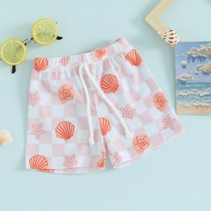 Lioraitiin Toddler Baby Boys Swim Shorts Fashion Print Elastic Waist Shorts  Kids Boy Hawaiian Beach Board Shorts Swimwear
