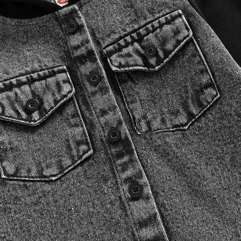 2022-11-03 Lioraitiin 0-4Years Kid Boy Coat Long Sleeve Hooded Pockets Buttons Patch Color Cardigan Party Spring Autumn Coat