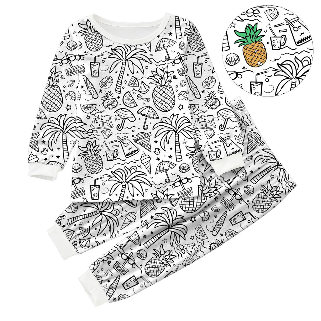 Baby Gift Set Girl Kid DIY Hand Painted Homewear Set Colouring Pajama Sets For Boy And Girl Can Play With And Hat And Set Girl