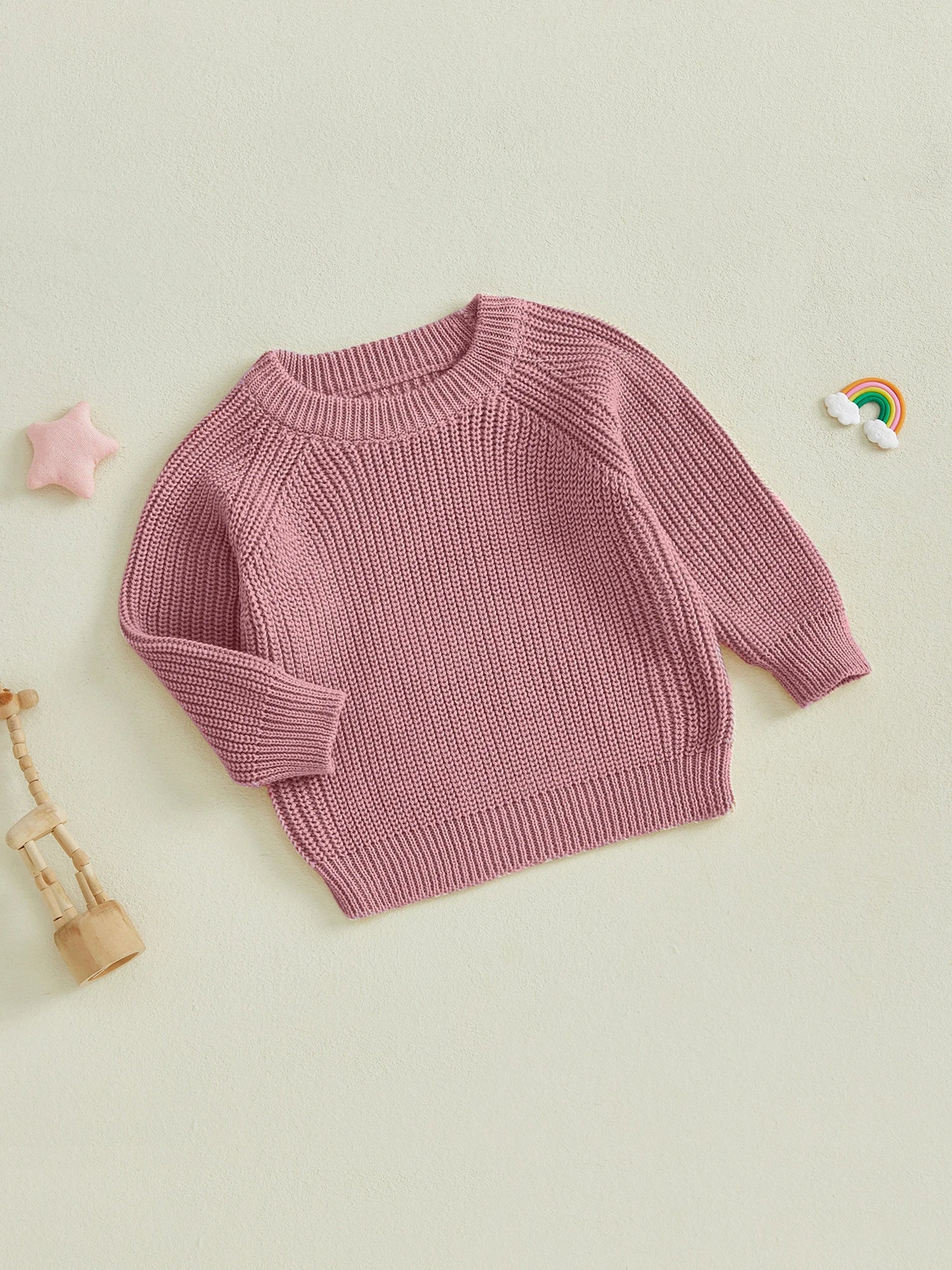 2025-05-08 Lioraitiin Toddler Baby Boys Girls Knit Sweaters Long Sleeve Round Neck Solid Color Pullover Fall Tops