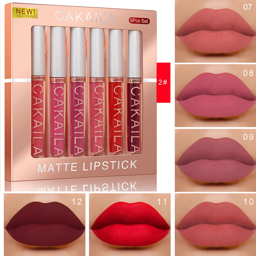 CAKAILA 6-Shade Matte Lip Gloss Set
