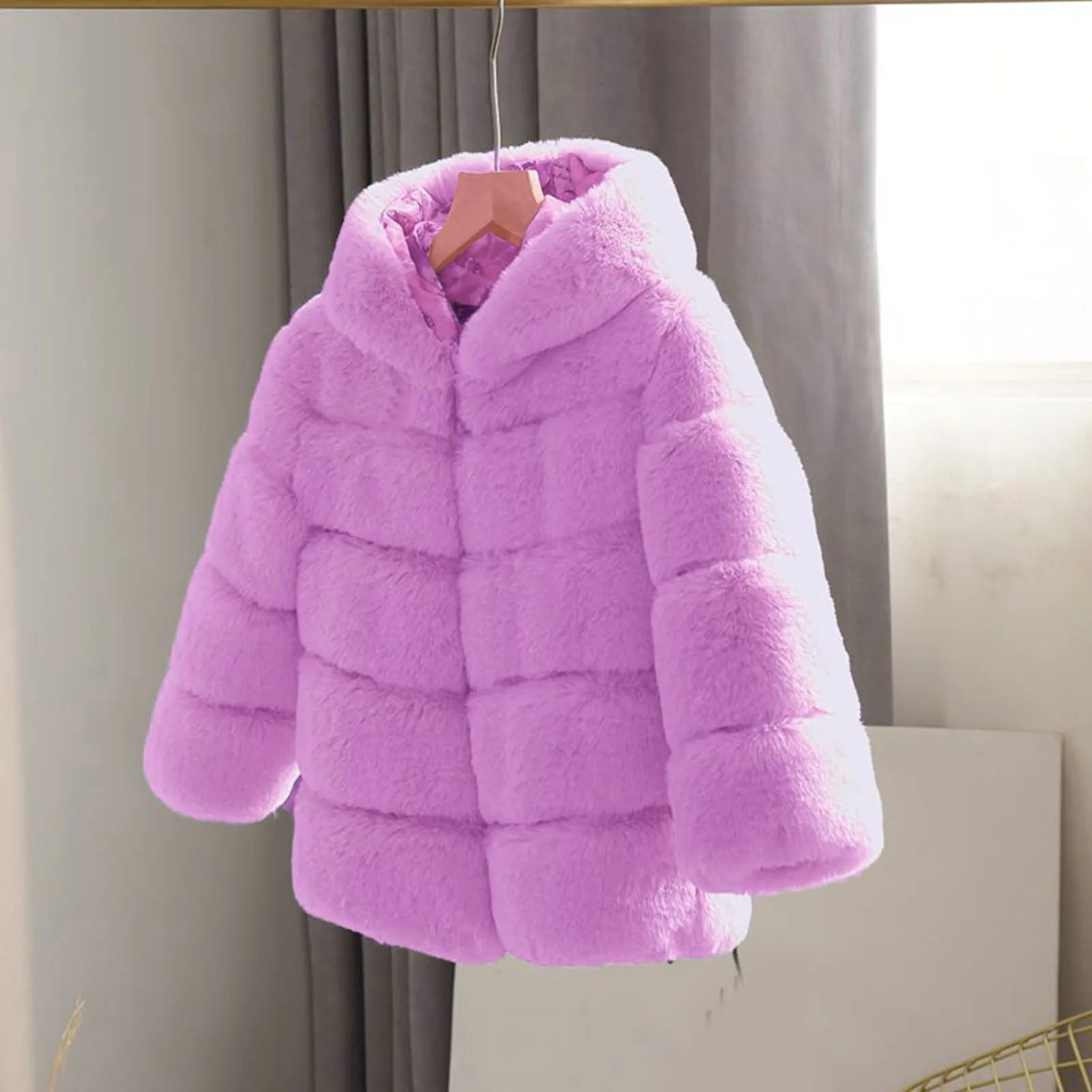 Ski Coat Kids Toddler Girls Jacket Fall Fashionable Winter Toddler Infant Kids Fleece Soild Jackets Warm Hooded Girls 5 T Coat