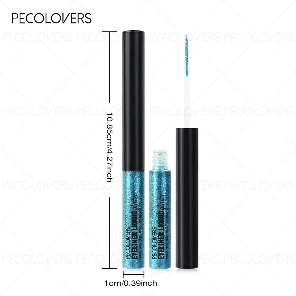 16-Shade Pearlescent Glitter Eyeliner - tube with size dimensions