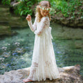 1st Birthday Outfit Girl Children's Lace Dress Dress Tie Belt Girls Chic Long Flower Girl Dresses Girl Bubble Dress