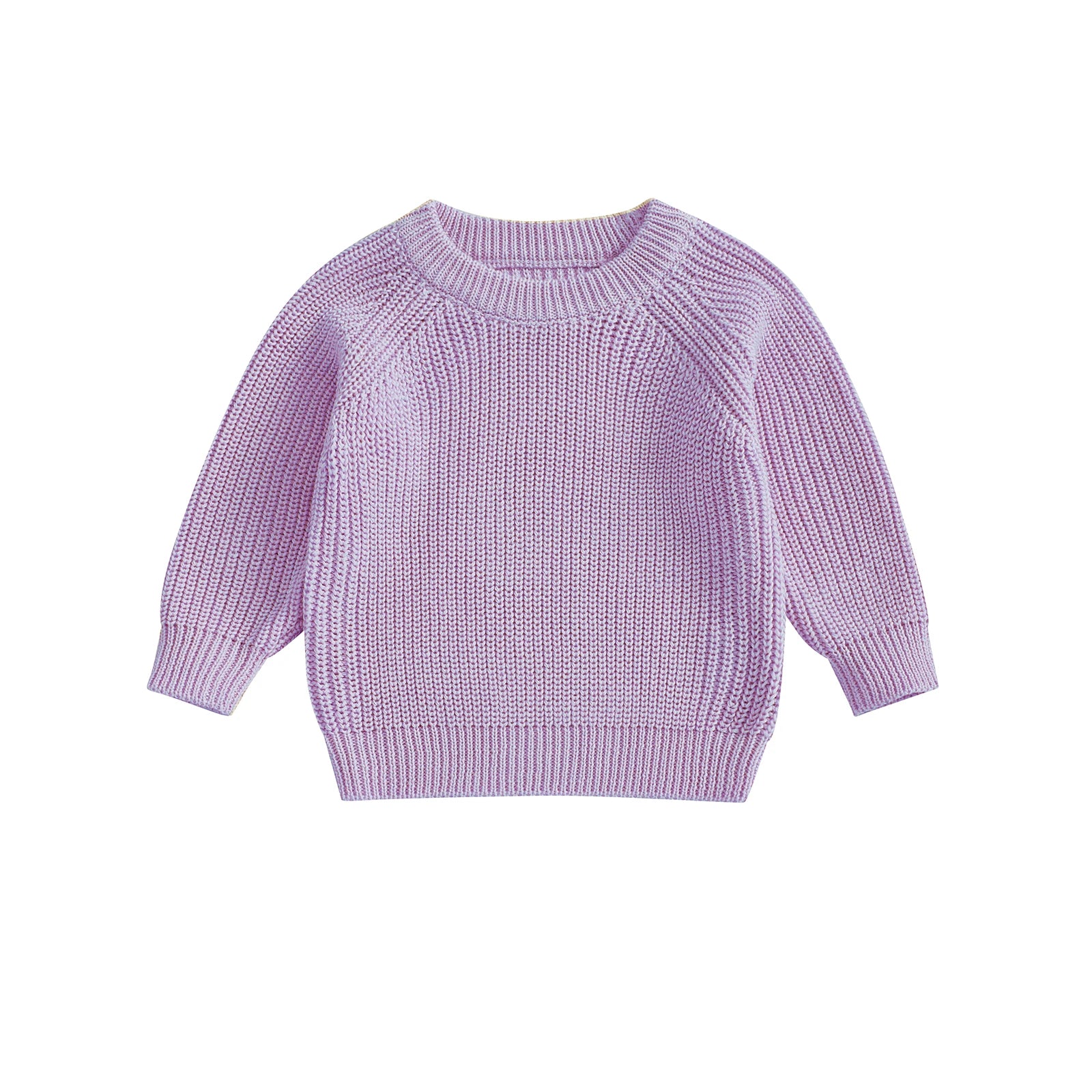 2025-05-08 Lioraitiin Toddler Baby Boys Girls Knit Sweaters Long Sleeve Round Neck Solid Color Pullover Fall Tops