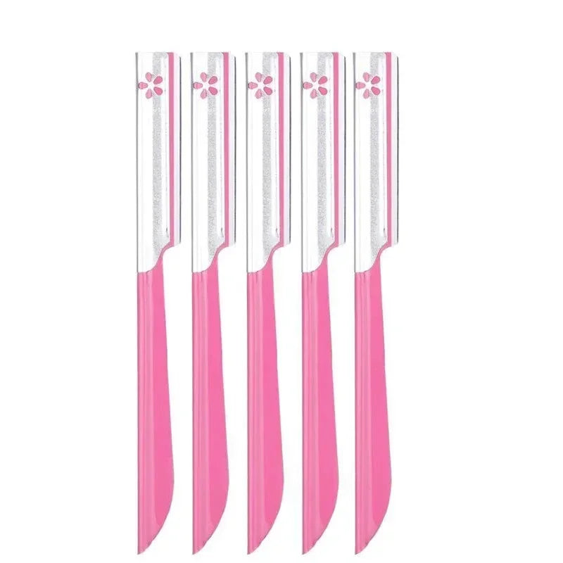 5pc Eyebrow Epilator Sets for Women Makeup Beauty Eyebrows Hair Removal Styling Tool Steel Blade Facial Razor Trimmer