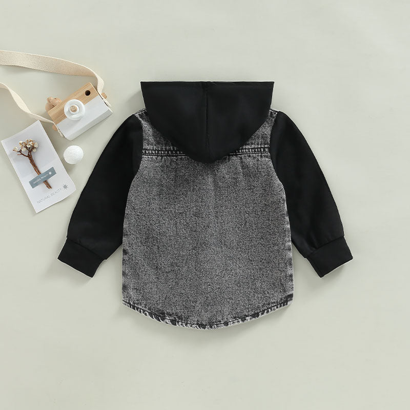 2022-11-03 Lioraitiin 0-4Years Kid Boy Coat Long Sleeve Hooded Pockets Buttons Patch Color Cardigan Party Spring Autumn Coat