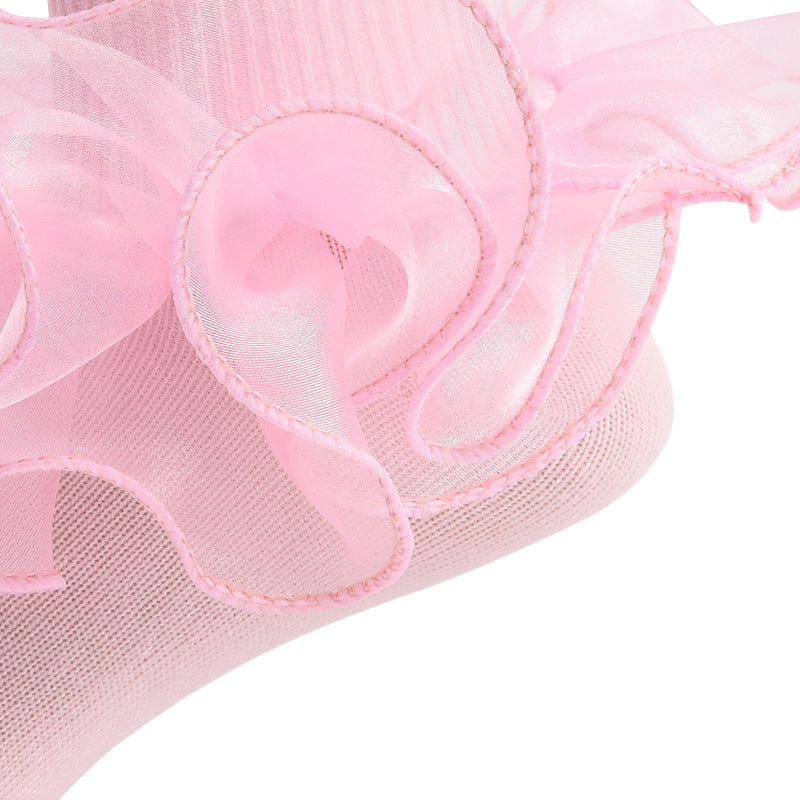 Pudcoco Toddler Kids Baby Girls Ruffle Socks Soft Double Lace Frilly Socks Princess Ankle Socks Kids Cute Socks 1-10Y