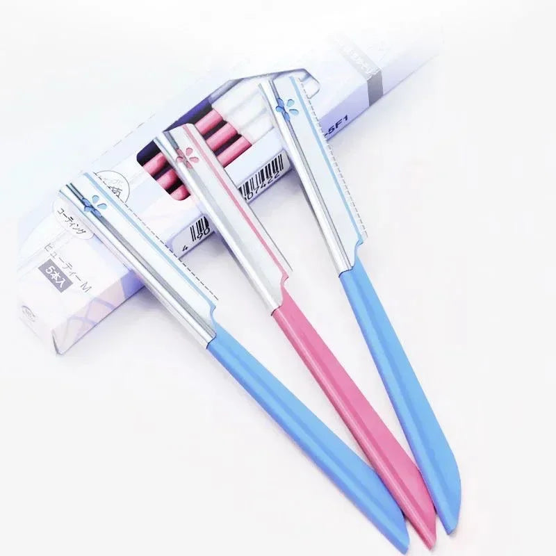 5pc Eyebrow Epilator Sets for Women Makeup Beauty Eyebrows Hair Removal Styling Tool Steel Blade Facial Razor Trimmer