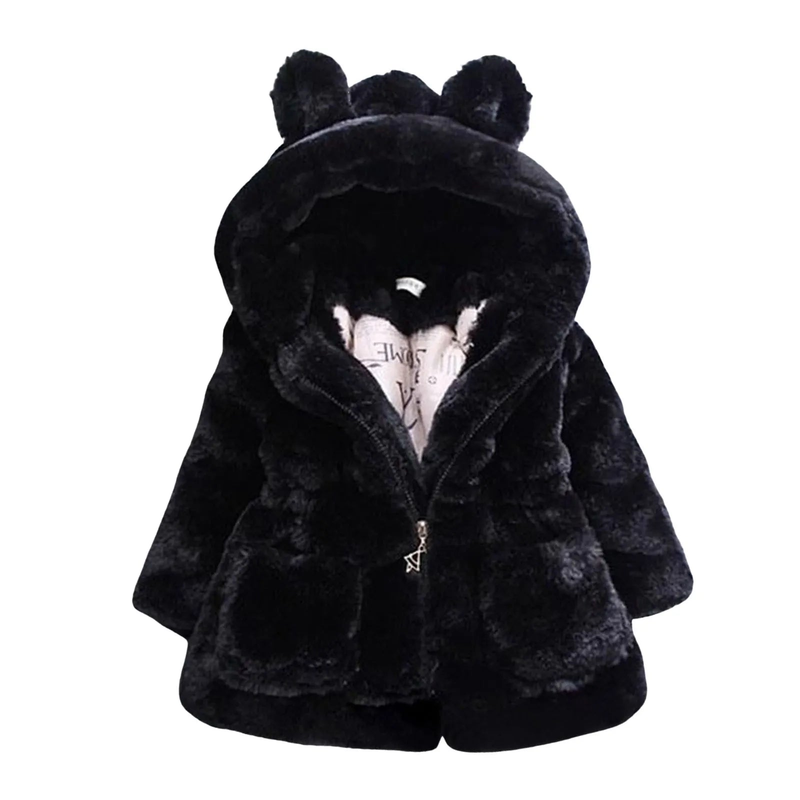 Kids Girls Winter Warm Coats Jacket Clothes Outwear Overcoat Ear Hooded Children's Cotton Coat Cute Long Sleeve Fashion Jacket