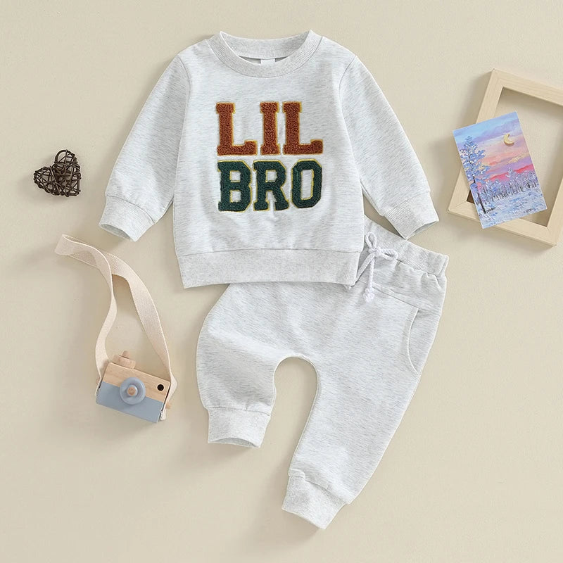 Big Brother Little Brother Matching Outfit Toddler Baby Boy Long Sleeve Sweatshirt Pants Set Fall Clothes