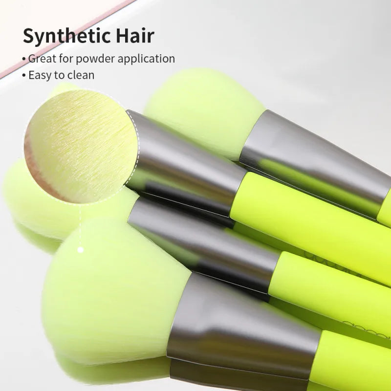 Docolor Neon Makeup Brushes 10pcs Professional Synthetic Hair Powder Foundation Eye Shadows Blending Contour Make Up Brushes