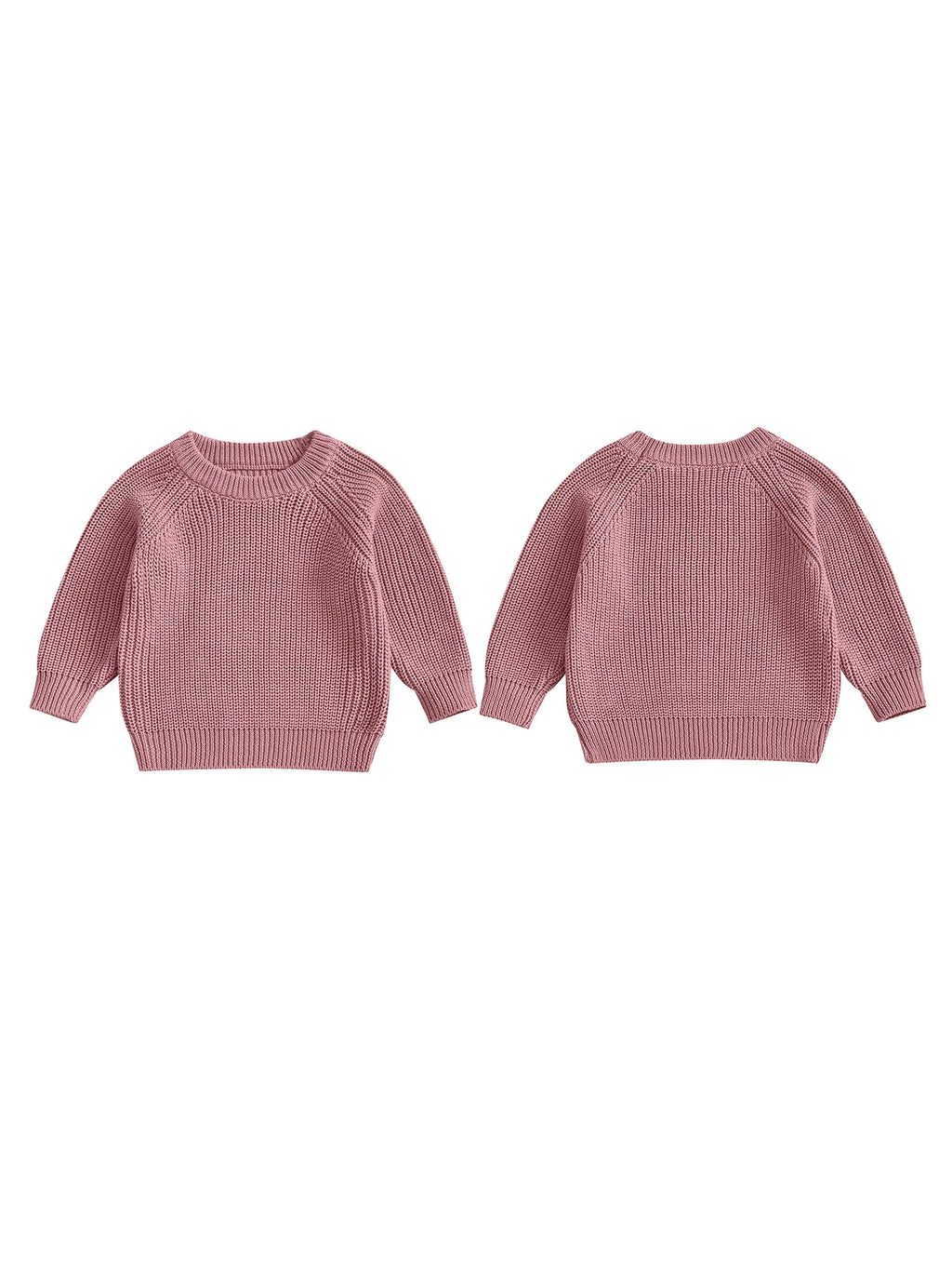 2025-05-08 Lioraitiin Toddler Baby Boys Girls Knit Sweaters Long Sleeve Round Neck Solid Color Pullover Fall Tops