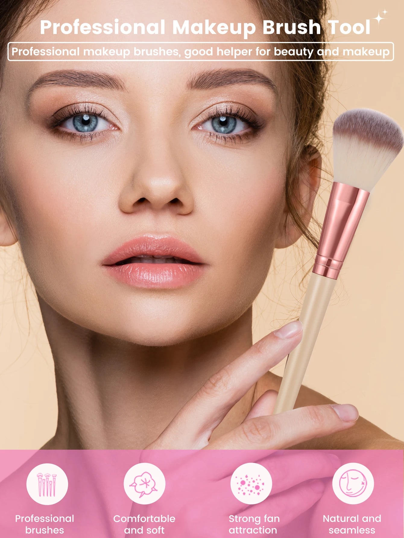 53PCS Makeup Tools:1PC cosmetic bag+32PCS Makeup brush set+8PCS Makeup Sponges+8PCS Powder Puffs+4PCS Makeup Tools