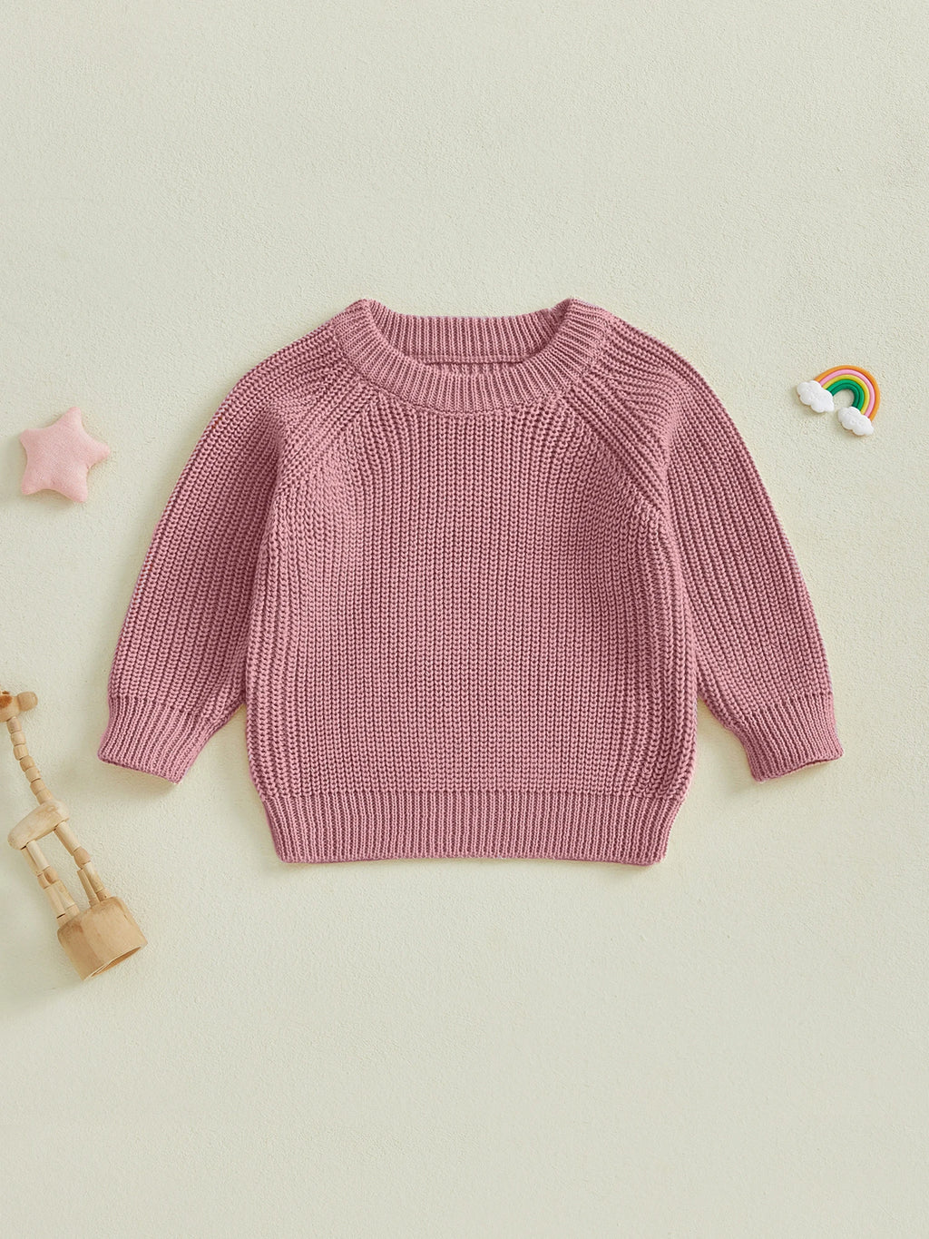 2025-05-08 Lioraitiin Toddler Baby Boys Girls Knit Sweaters Long Sleeve Round Neck Solid Color Pullover Fall Tops