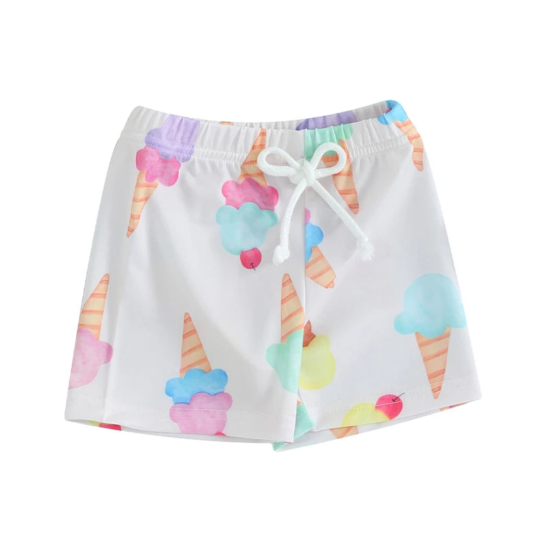 Lioraitiin Toddler Baby Boys Swim Shorts Fashion Print Elastic Waist Shorts  Kids Boy Hawaiian Beach Board Shorts Swimwear