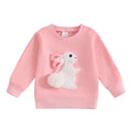 2024-11-29 Lioraitiin Toddler Girls Boys Sweatshirts Easter Clothes Rabbit Embroidered Long Sleeve Baby Pullovers Spring Clothes