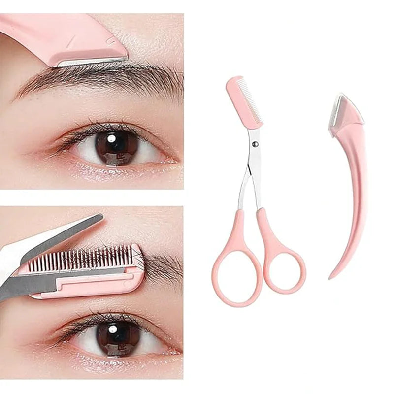 Eyebrow Trimmer and Scissors Grooming Set with comb
