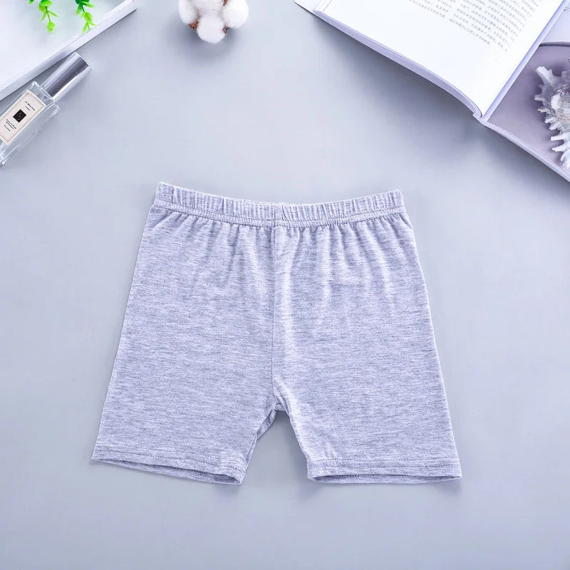 6pcs Basic Solid Color Girls Shorts Simple Style Summer Casual Kids Short Pants