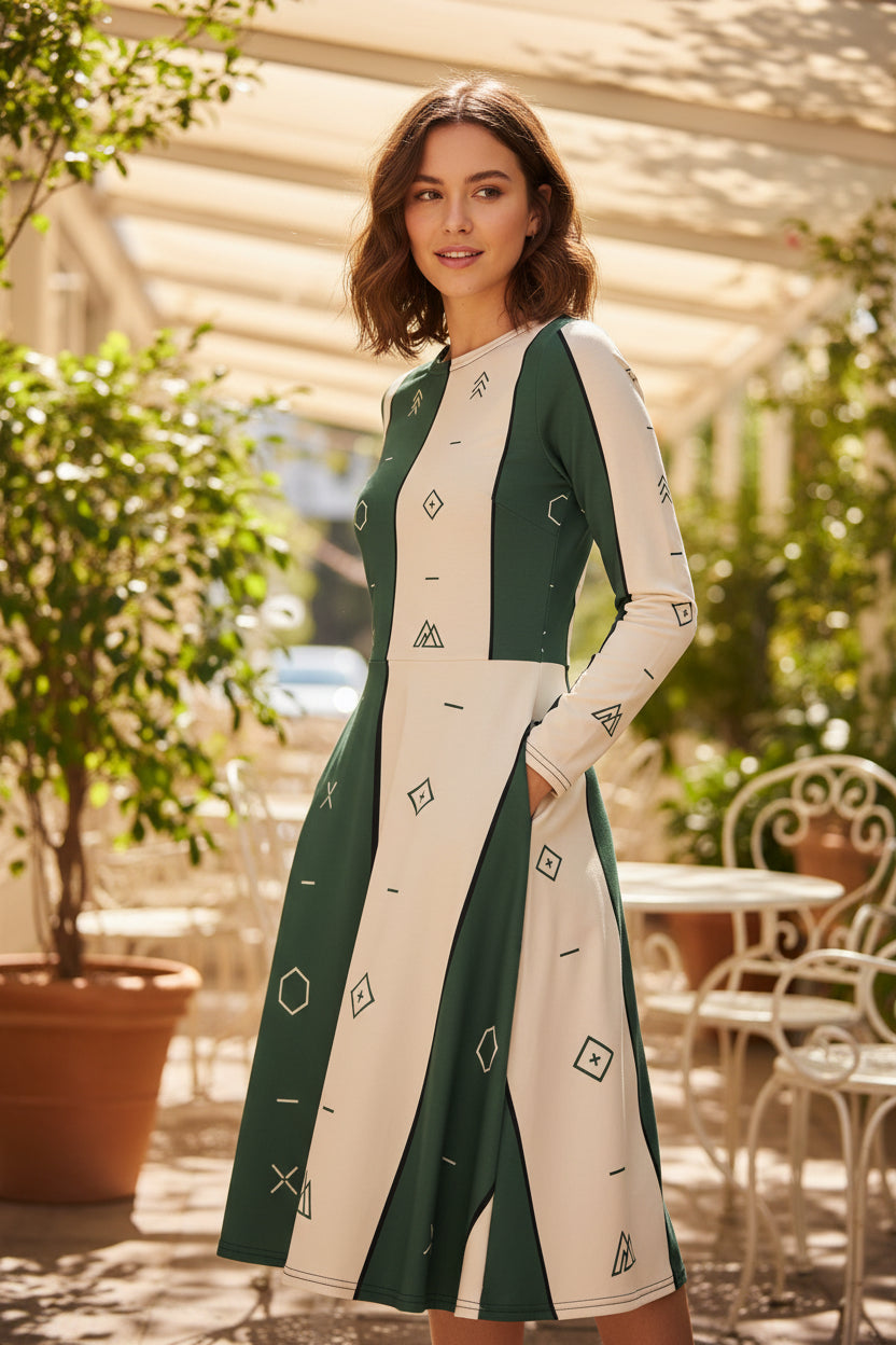Northline Evergreen Panel Midi Dress